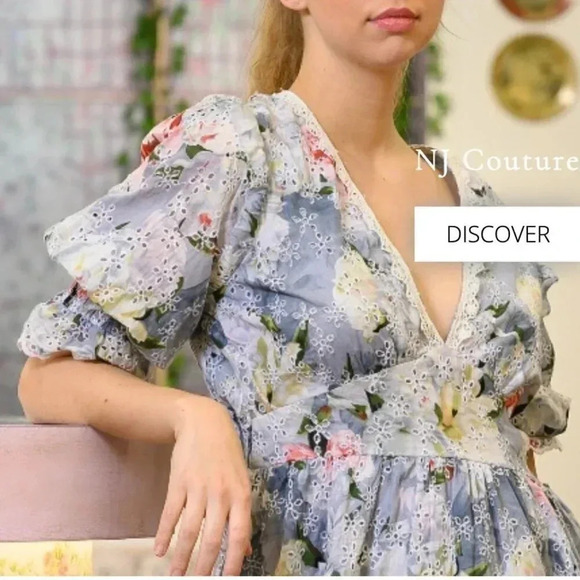 NWT Gipsy Queen NJ Couture Paris Anthropologie Embroidered Eyelet Mini Dress S - Picture 1 of 11